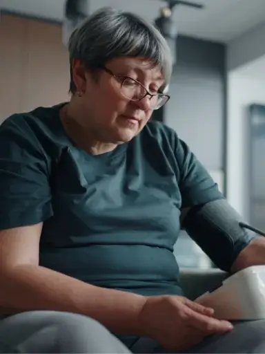 Older woman looking depressed