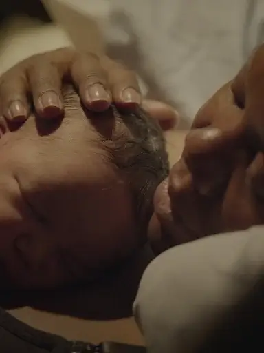 Woman with new born babay